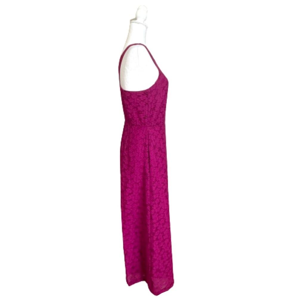 Banana Republic Dress Magenta Pink Floral Lace Sleeveless Midi Size 4 NEW - Picture 5 of 12